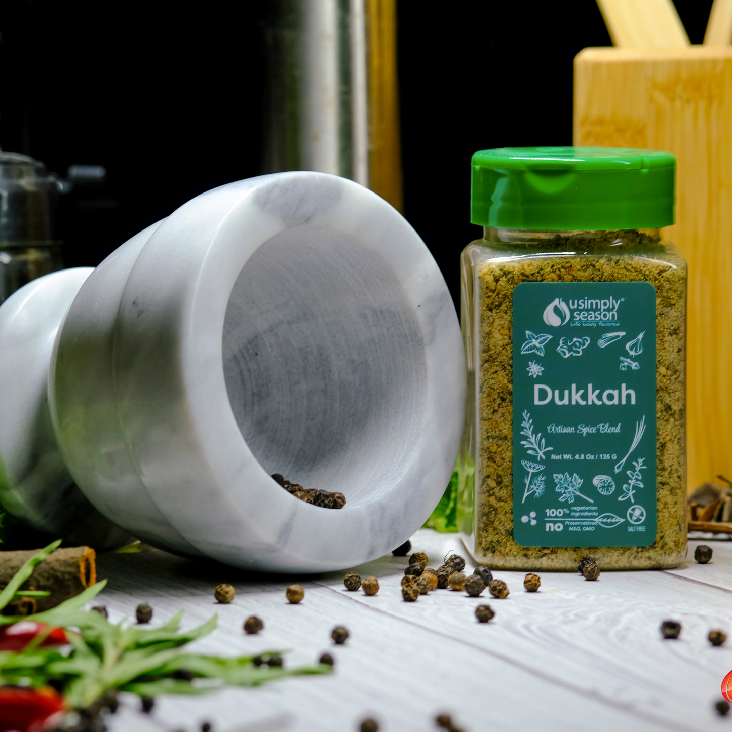 USimplySeason Dukkah Spice Blend - Nutty Aromatic Egyptian Seasoning Mix, 4.8oz