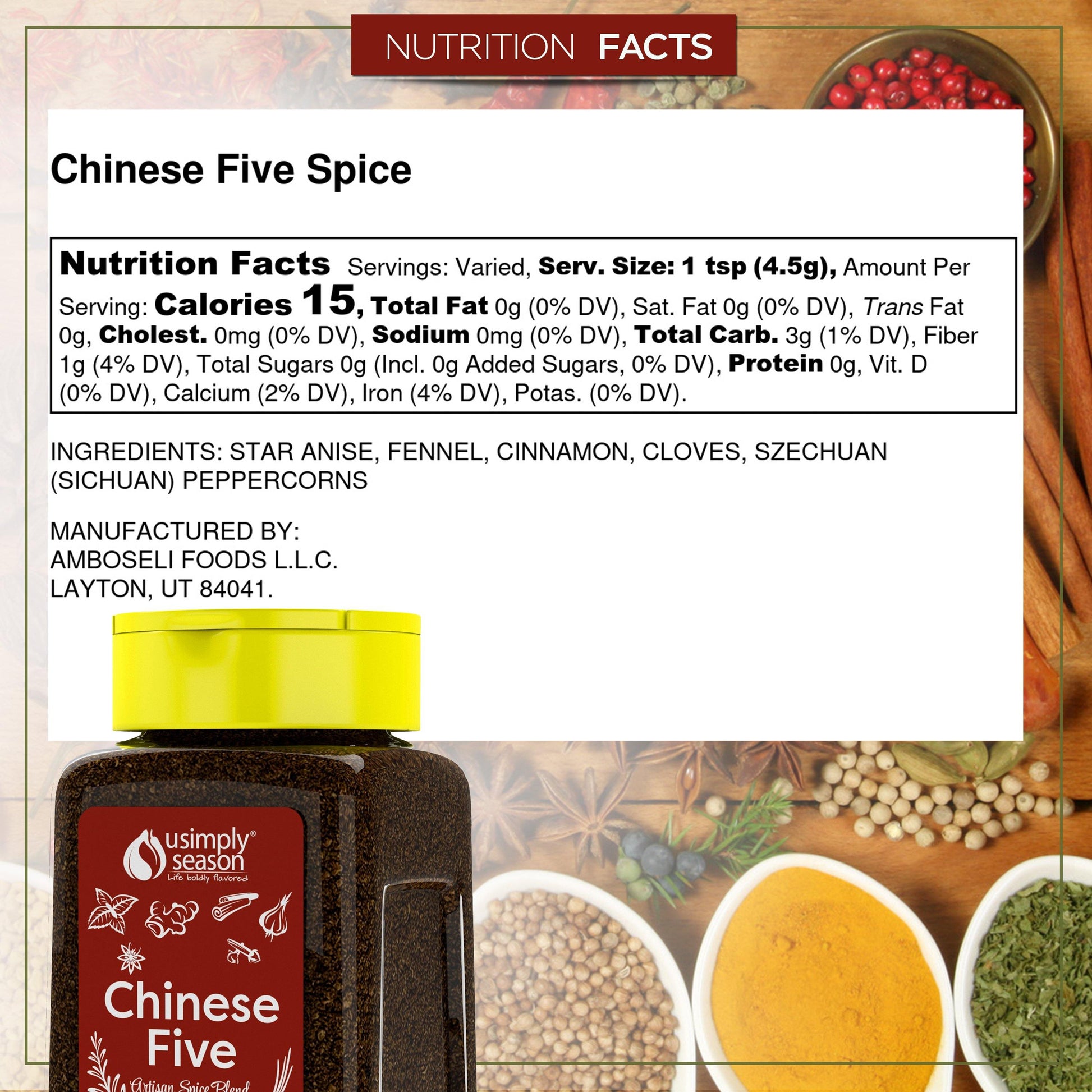 Oriental Special Five Spices Asian Seasoning Mixed Spice Powder 4 Oz (1  Pack) 
